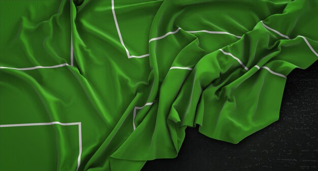 Bandeira de Ladonia enrugada no fundo escuro 3D Render