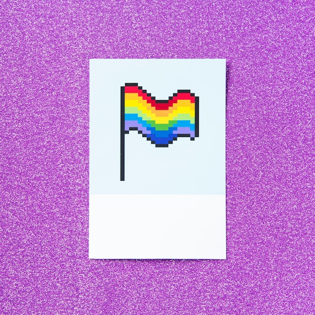 Foto grátis bandeira do arco-íris de lgbt do orgulho de pixelated