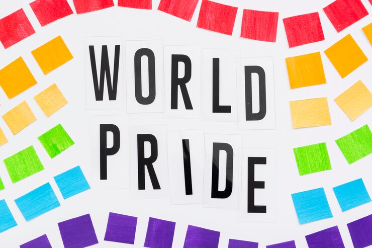 Foto grátis bandeira do conceito de dia do orgulho com papel