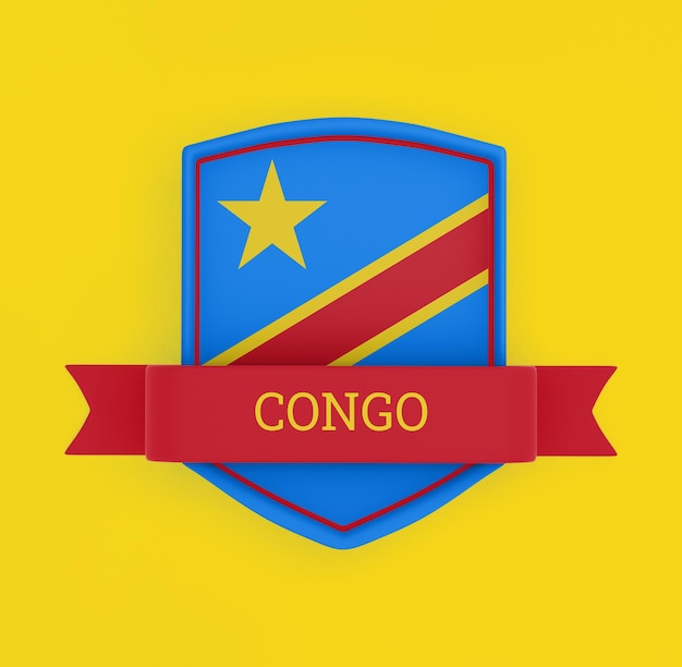 Foto grátis bandeira do congo com banner