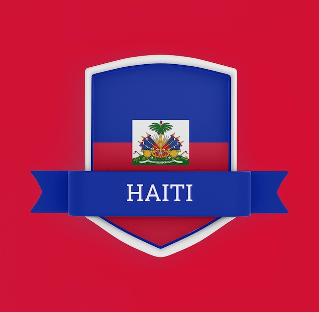 Foto grátis bandeira do haiti com banner