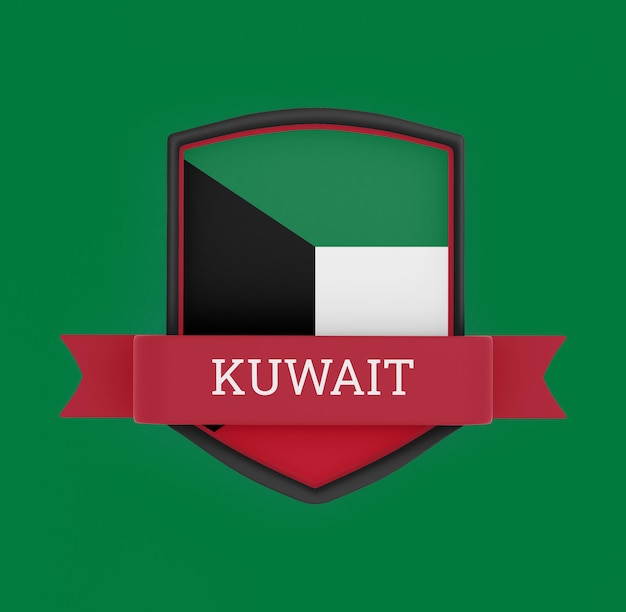 Foto grátis bandeira do kuwait com banner