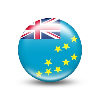 Bandeira do país tuvalu na esfera com sombra branca - ilustração