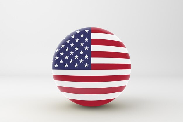 Bandeira dos Estados Unidos em fundo branco