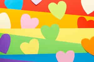Foto grátis bandeira e coração do orgulho do arco-íris post-it