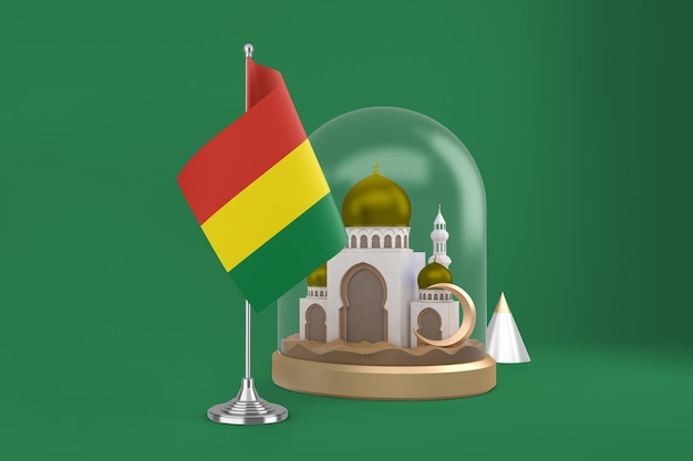 Foto grátis bandeira e mesquita do ramadã bolívia