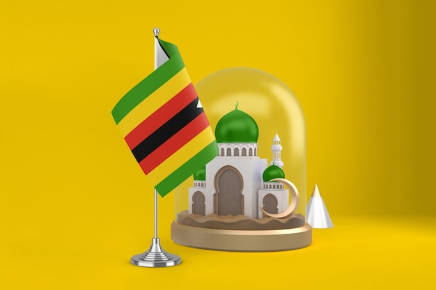 Foto grátis bandeira e mesquita do ramadã zimbábue