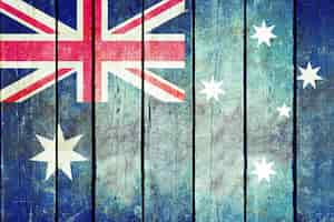 Foto grátis bandeira grunge de madeira da austrália.