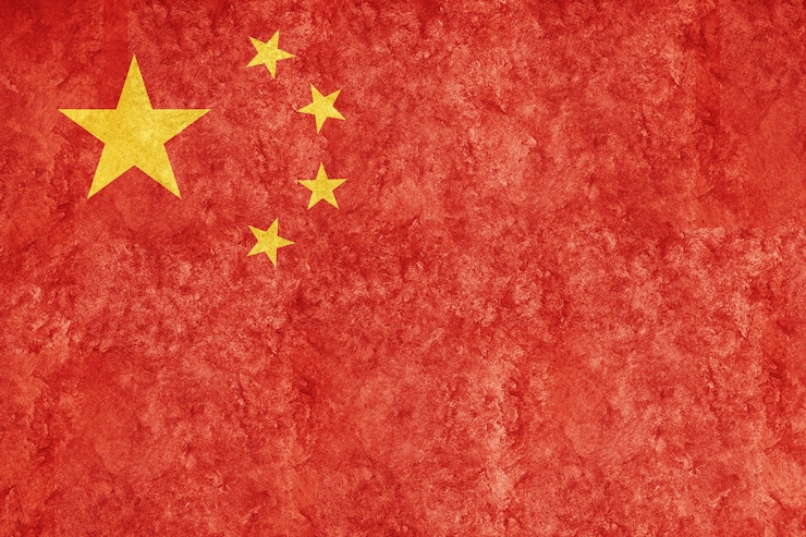 Foto grátis bandeira metálica da china, bandeira texturizada, bandeira grunge