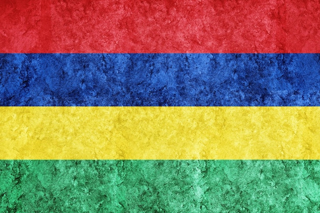 Bandeira metálica da Maurícia, Bandeira texturizada, bandeira grunge