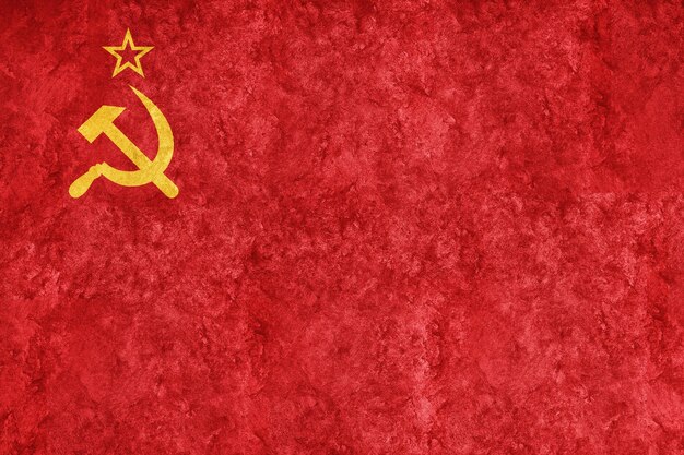 Bandeira metálica da União Soviética, Bandeira texturizada, bandeira grunge