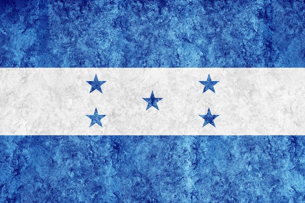 Bandeira metálica de honduras, bandeira texturizada, bandeira grunge