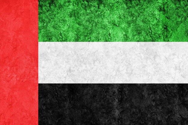 Bandeira metálica dos Emirados Árabes Unidos, Bandeira texturizada, bandeira grunge