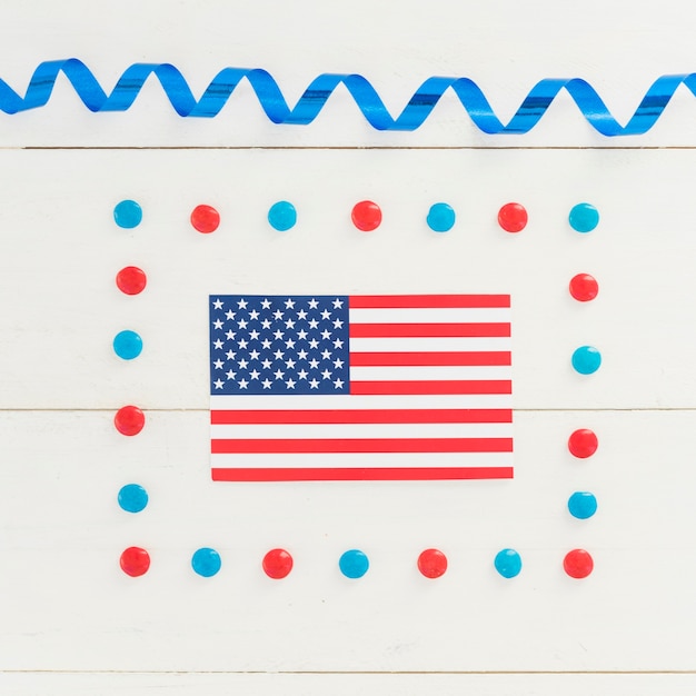 Foto grátis bandeira nacional da américa na decoração do feriado
