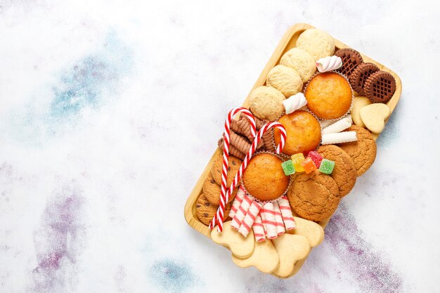 Bandeja de doces de Natal.