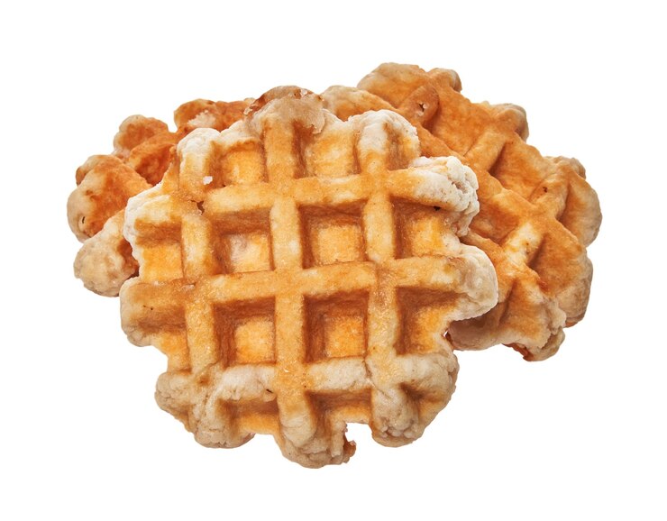 Foto grátis bando de deliciosos waffles isolados sobre fundo branco