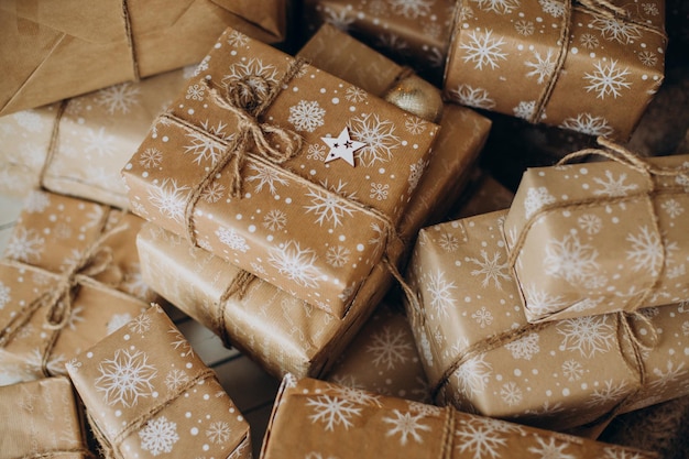 Bando de presentes de natal de perto