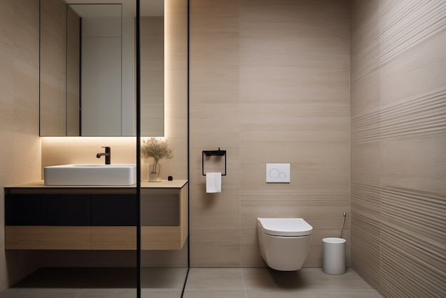 Foto grátis banheiro pequeno com design moderno