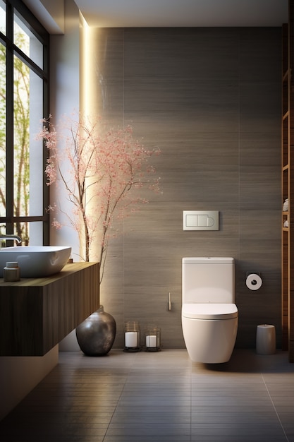 Banheiro pequeno com estilo de design moderno