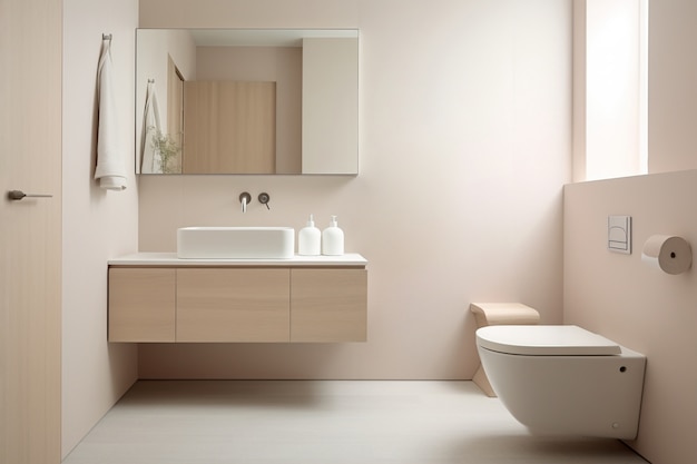 Foto grátis banheiro pequeno com estilo de design moderno