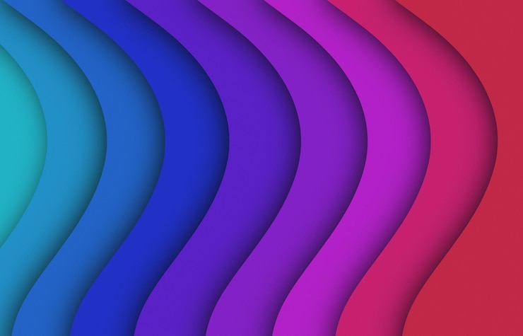 Foto grátis banner com fundo abstrato com ondas de recorte de papel de cores do arco-íris