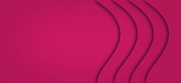 Banner com fundo abstrato com ondas de recorte de papel rosa