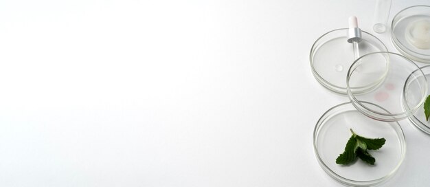 Banner de ciência minimalista com amostra