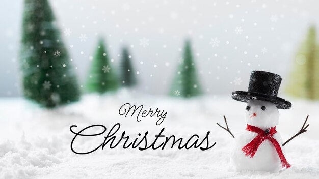 Banner de Natal com boneco de neve