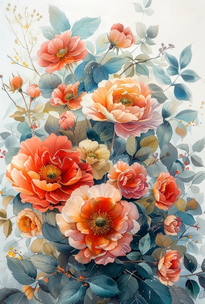 Foto grátis beautiful watercolor floral arrangement