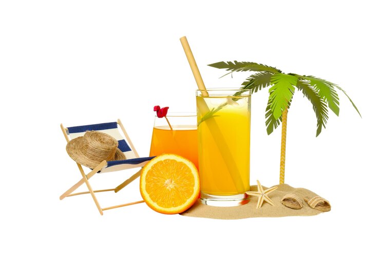 Foto grátis bebe coquetéis frescos de verão para refrescar isolado no fundo branco