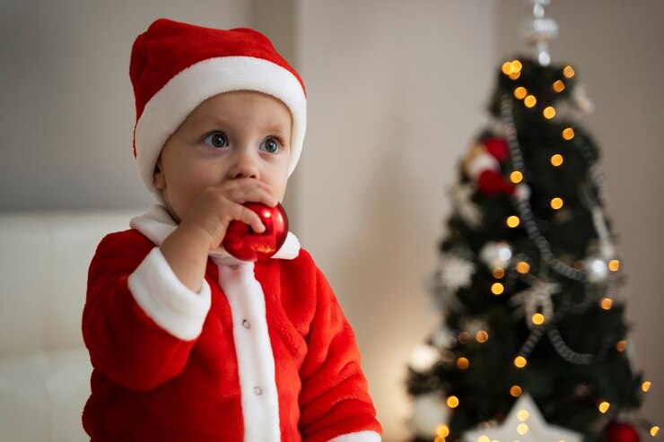 Foto grátis bebê de tiro médio segurando a decoração