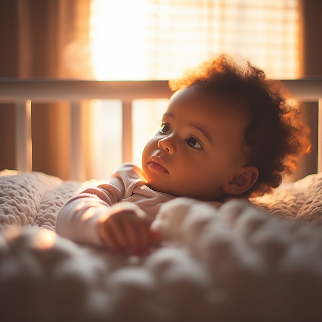 Foto grátis bebê fofo dentro de casa