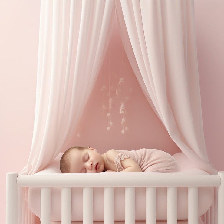Foto grátis bebê fofo dormindo dentro de casa