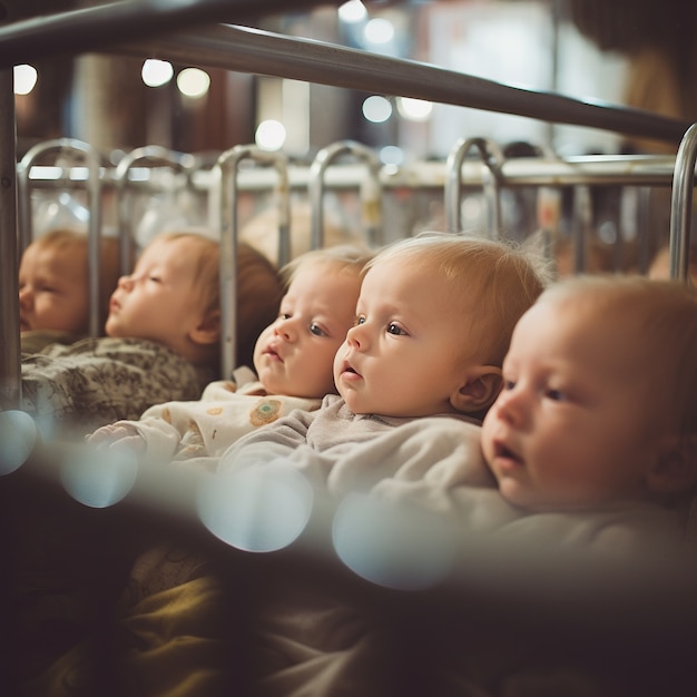 Foto grátis bebês adoráveis dentro de casa