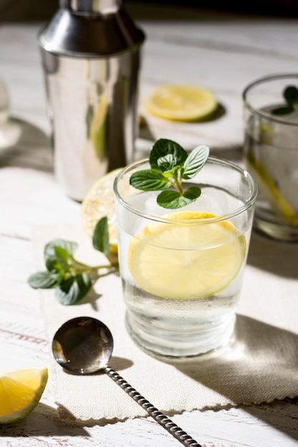 Foto grátis bebida alcoólica refrescante pronta para ser servida