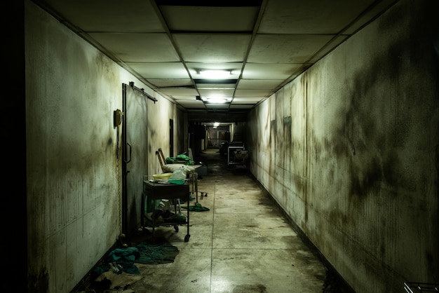 Foto grátis beco abandonado no hospital psiquiátrico