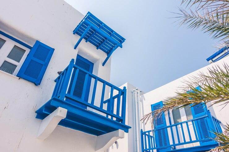 Foto grátis bela arquitetura buganvílias turismo mediterrâneo