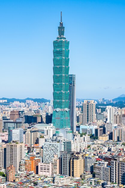 Bela arquitetura edifício cidade taipei