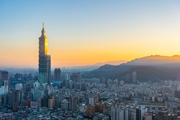 Bela arquitetura edifício cidade taipei