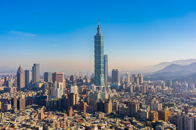 Bela arquitetura edifício cidade taipei