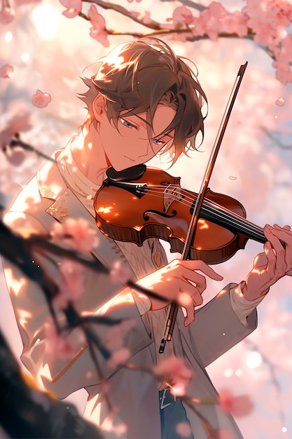 Bela cena de desenho animado de personagens de anime