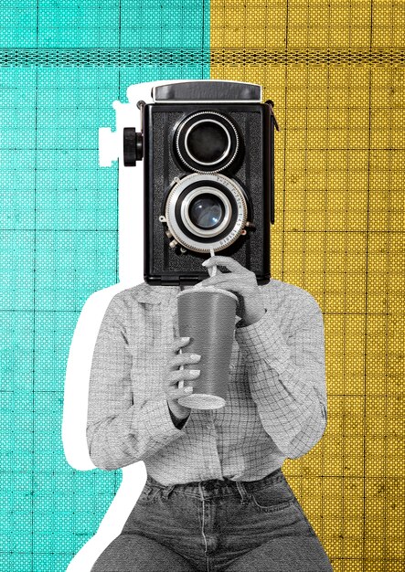 Bela composição de colagem vintage