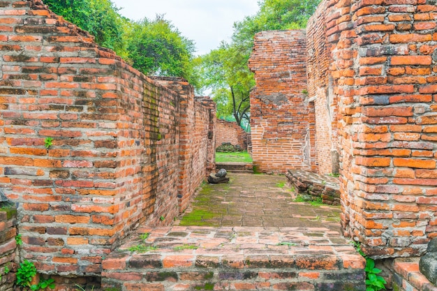 Foto grátis bela e antiga arquitetura histórica de ayutthaya na tailândia