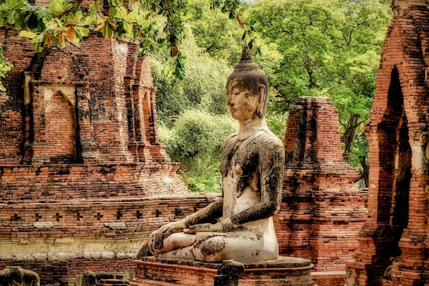 Bela foto de uma velha estátua de Buda
