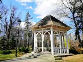 Foto grátis bela foto do caramanchão no parque norweski em jelenia góra, polônia