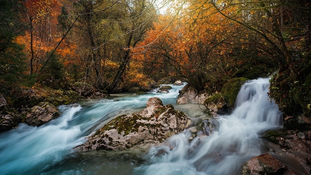 Bela foto do Parque Nacional de Triglav, Eslovênia, no outono