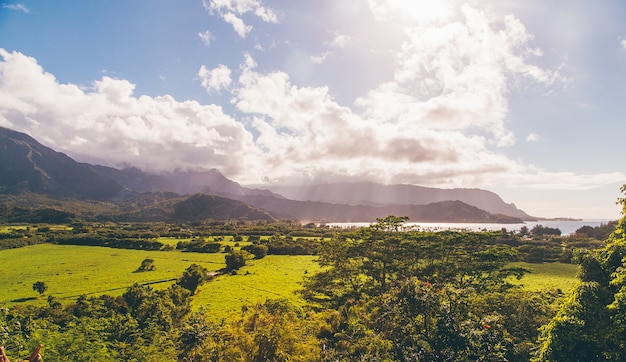 Bela natureza na ilha de Kauai, Havaí