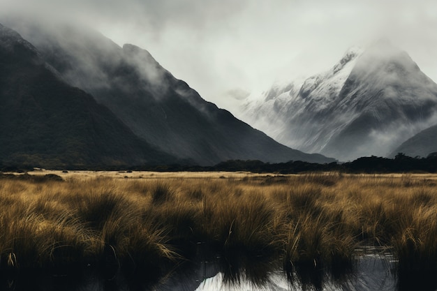 Bela natureza paisagem com montanhas