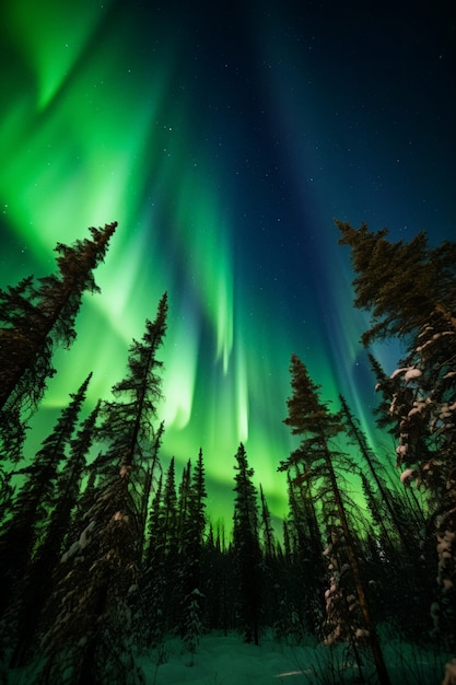 Foto grátis bela paisagem com aurora boreal