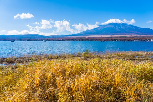 Bela paisagem da montanha fuji em torno do lago yamanakako